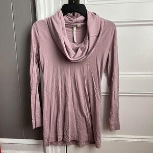 NY & Co Streetwear Mauve Pink Lightweight Cowl Neck Long Sleeve Shirt S NWOT